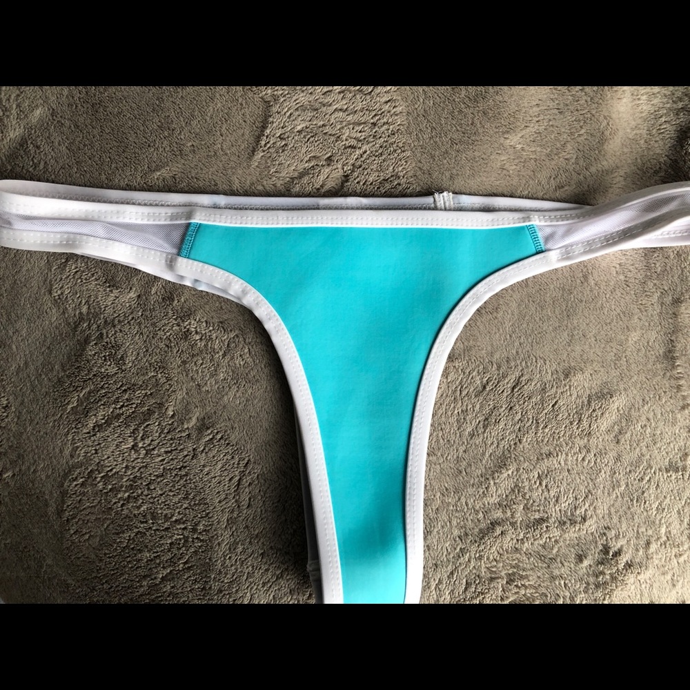 Hoaka Swimwear Blue Mesh Bootykini bottoms